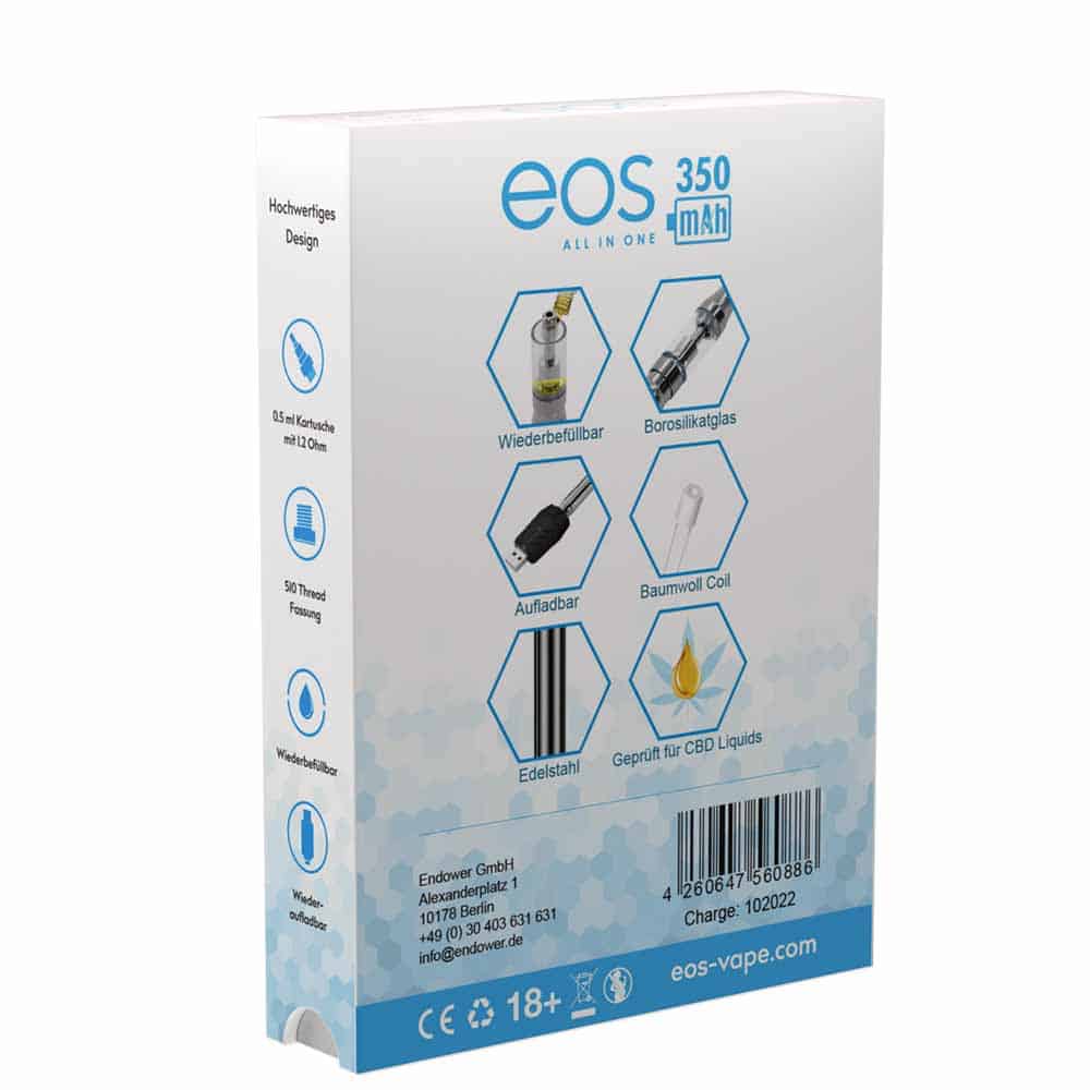 eos Vape Pen 350 CBD Vaporizer – mit Batterie und Kartusche - Cannameleon GmbH