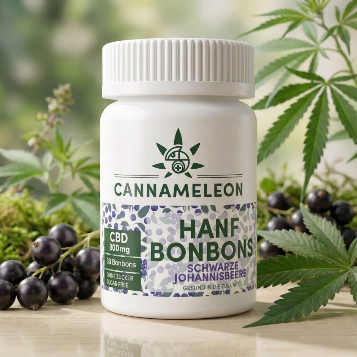 Hanf Bonbons - Schwarze Johannisbeere - Cannameleon GmbH