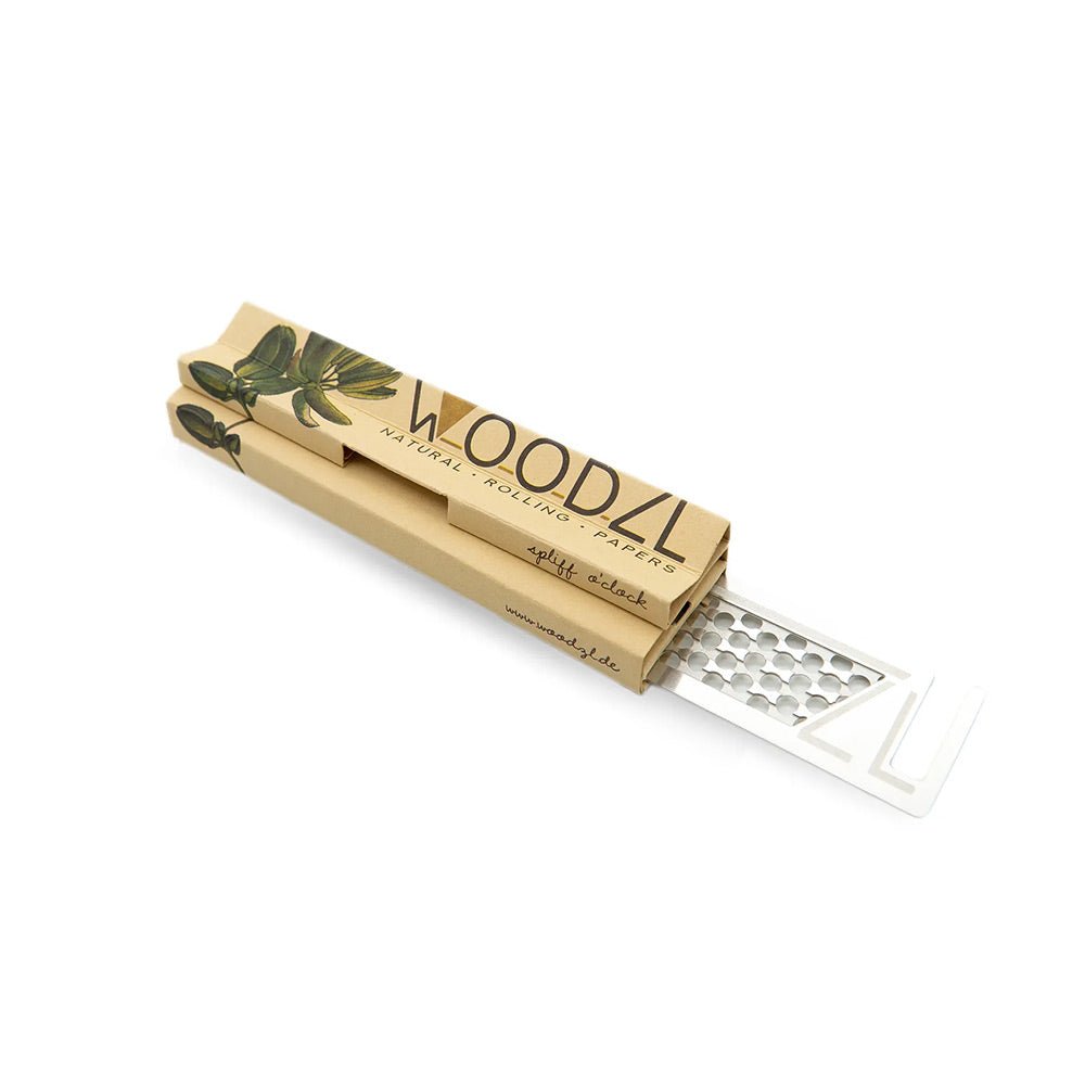 Woodzl Edelstahl Grinderkarte mit Stopfer - Cannameleon GmbH