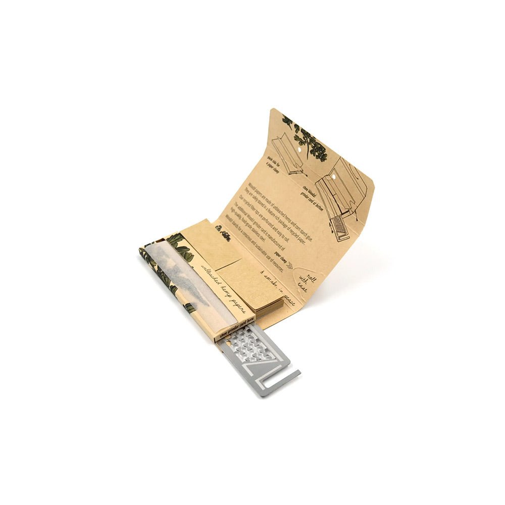 Woodzl Sticky Papers Hemp mit Tips, Paperclamp und Grinderkartenfach - Cannameleon GmbH