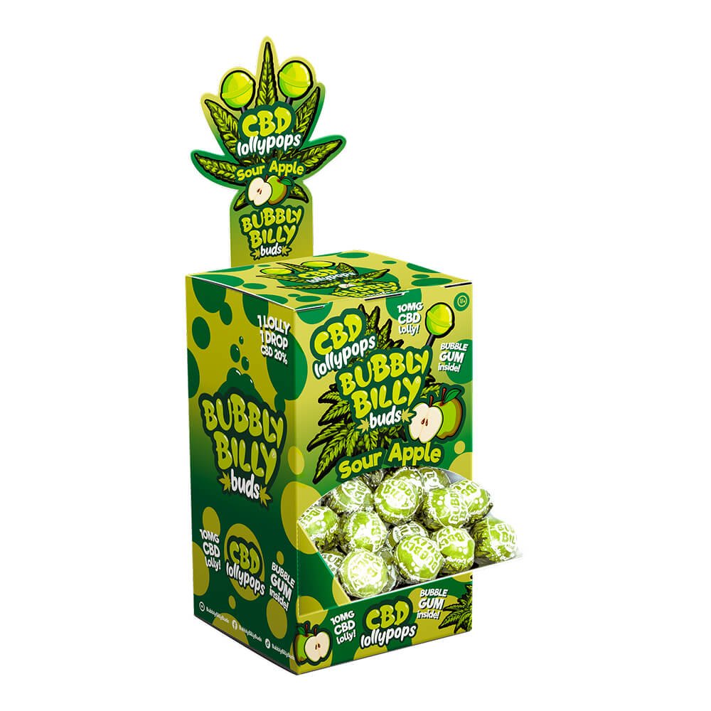 Bubbly Billy Buds - Lollipops 10mg CBD Sour Apple - Cannasolution GmbH