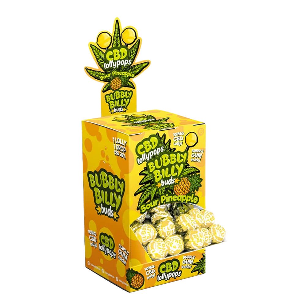 Bubbly Billy Buds - Lollipops 10mg CBD Sour Pineapple - Cannasolution GmbH