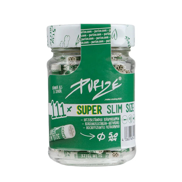PURIZE 111 SUPER Slim Size Aktivkohlefilter Glas Cannameleon GmbH